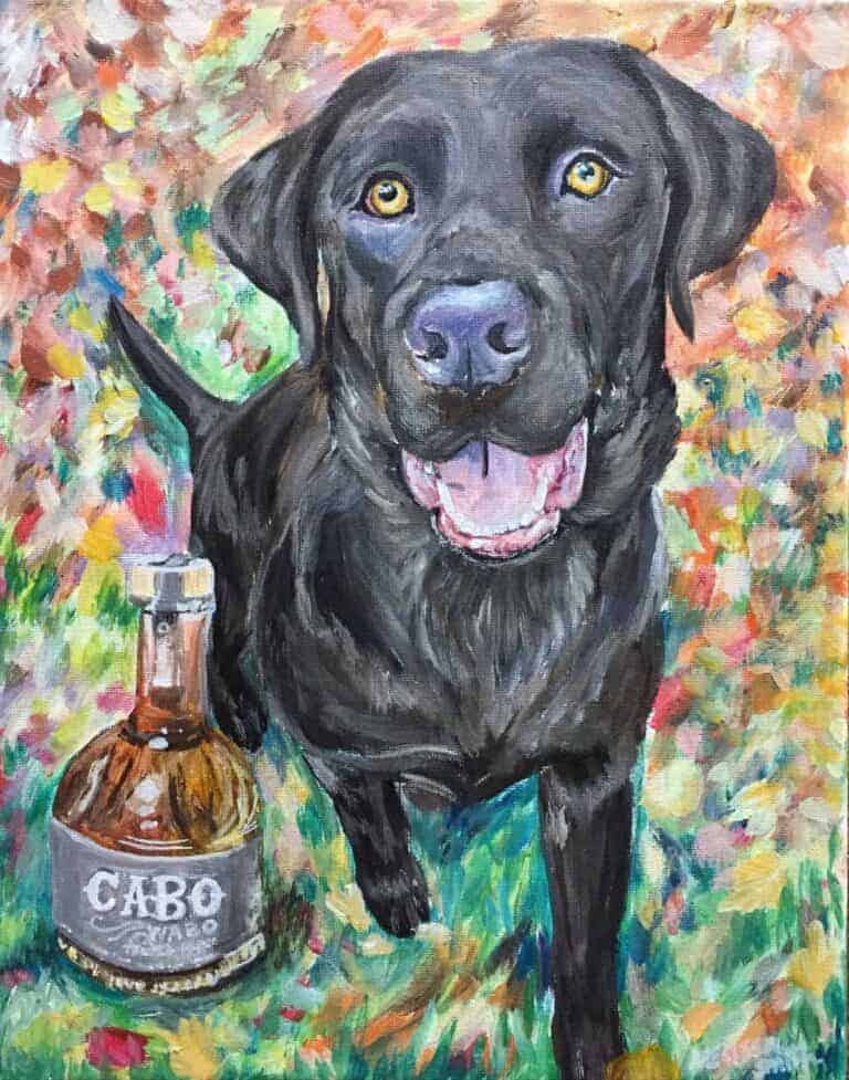 chocolate_lab_pet_portrait_painting with cabo liquor